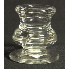 CL31005019  Petit bougeoir en verre hauteur 6 cm Point à la ligne 4,00 €