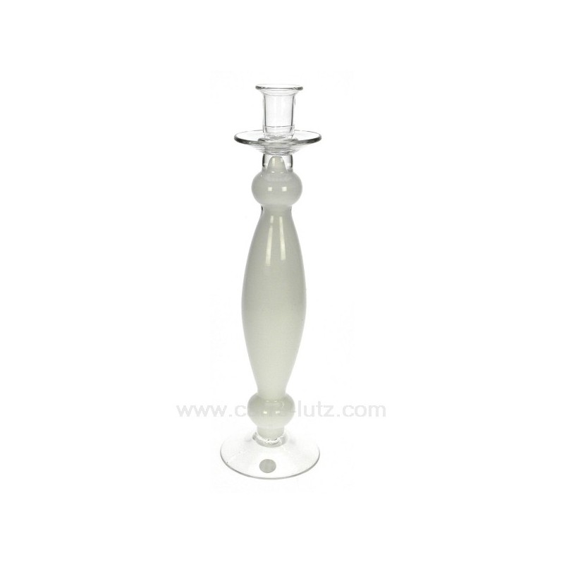 CL31005025  Bougeoir pate de verre blanc acapulco hauteur 36 cm Point à la Ligne 29,00 €