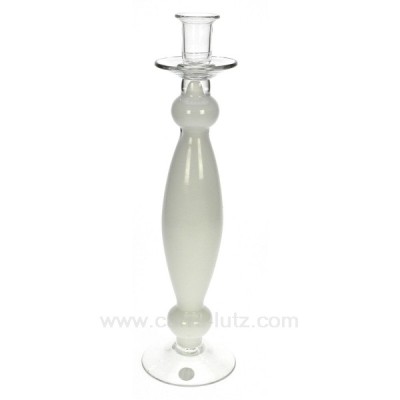 CL31005025  Bougeoir pate de verre blanc acapulco hauteur 36 cm Point à la Ligne 29,00 €