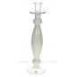 Bougeoir pate de verre blanc acapulco hauteur 36 cm Point à la Ligne