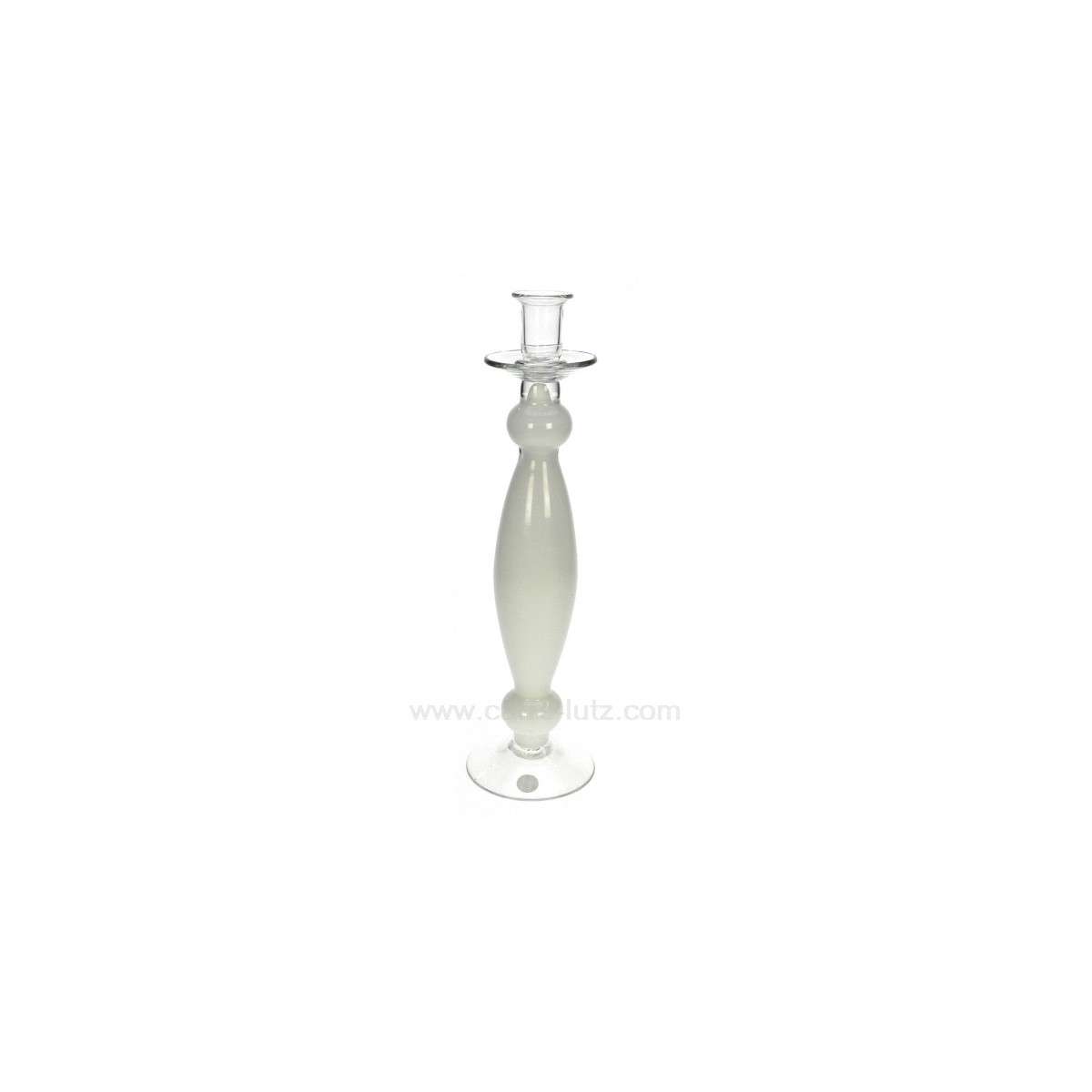 CL31005025  Bougeoir pate de verre blanc acapulco hauteur 36 cm Point à la Ligne 29,00 €
