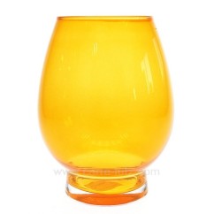 CL31005028  Photophore en verre teinté masse orange tulipe orangeade Point à la ligne 14,40 €