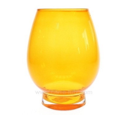 CL31005028  Photophore en verre teinté masse orange tulipe orangeade Point à la ligne 14,40 €