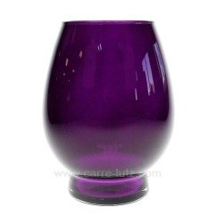 CL31005029  Photophore en verre teinté masse aubergine tulipe aubergine Point à la ligne 14,40 €