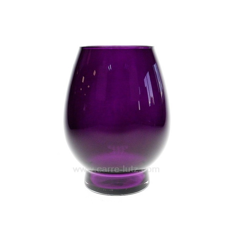 CL31005029  Photophore en verre teinté masse aubergine tulipe aubergine Point à la ligne 14,40 €