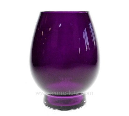 CL31005029  Photophore en verre teinté masse aubergine tulipe aubergine Point à la ligne 14,40 €