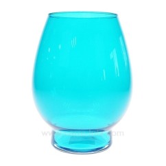 CL31005030  Photophore en verre teinté masse tulipe menthe bleue Point à la ligne 14,40 €