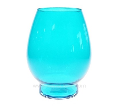 CL31005030  Photophore en verre teinté masse tulipe menthe bleue Point à la ligne 14,40 €