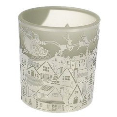 CL31005046  Photophore verre et métal village de noël 11,30 €