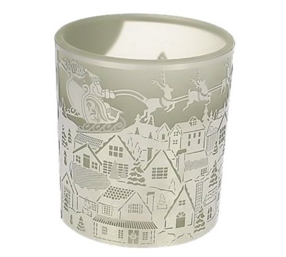 CL31005046  Photophore verre et métal village de noël 11,30 €