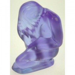Vénus en pate de verre violet hauteur 9.5 cm cristal de paris