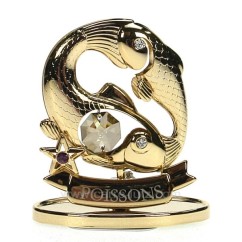 CL40002011  Signe astral Poisson en métal doré et cristaux de Swarovski 36,00 €