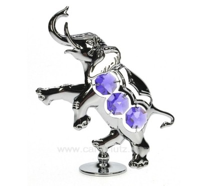 CL40002022  Elephant en métal argenté et cristaux de Swarovski 30,00 €