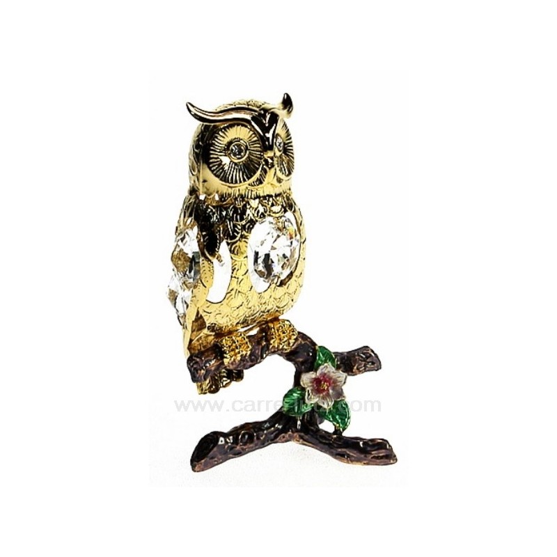 CL40002033  Hibou sur branche en métal or et cristaux de Swarovski 36,10 €