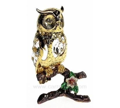 CL40002033  Hibou sur branche en métal or et cristaux de Swarovski 36,10 €