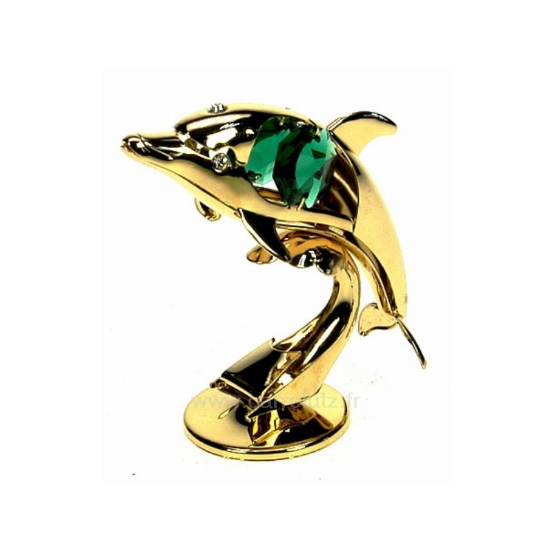 CL40002035  Dauphin en métal doré à l or fin et cristaux de Swarovski Crystocraft  19,60 €