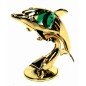 Dauphin en métal doré à l or fin et cristaux de Swarovski Crystocraft 