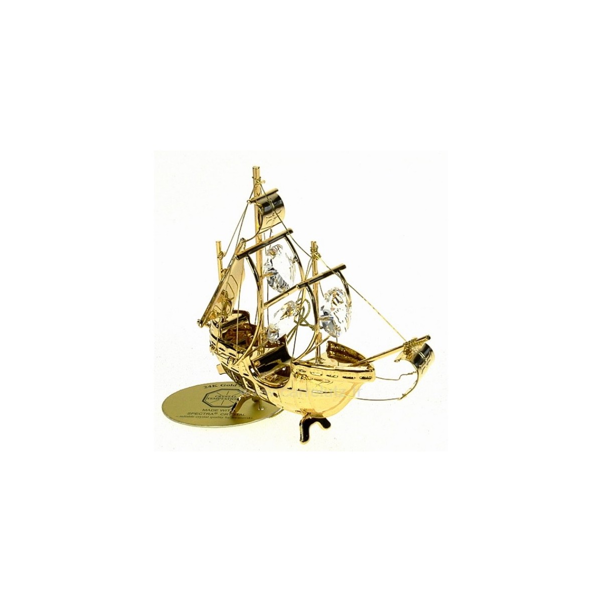 CL40002039  Bateau Santa Maria en métal doré à l or fin et cristaux de Swarovski Crystocraft  28,90 €