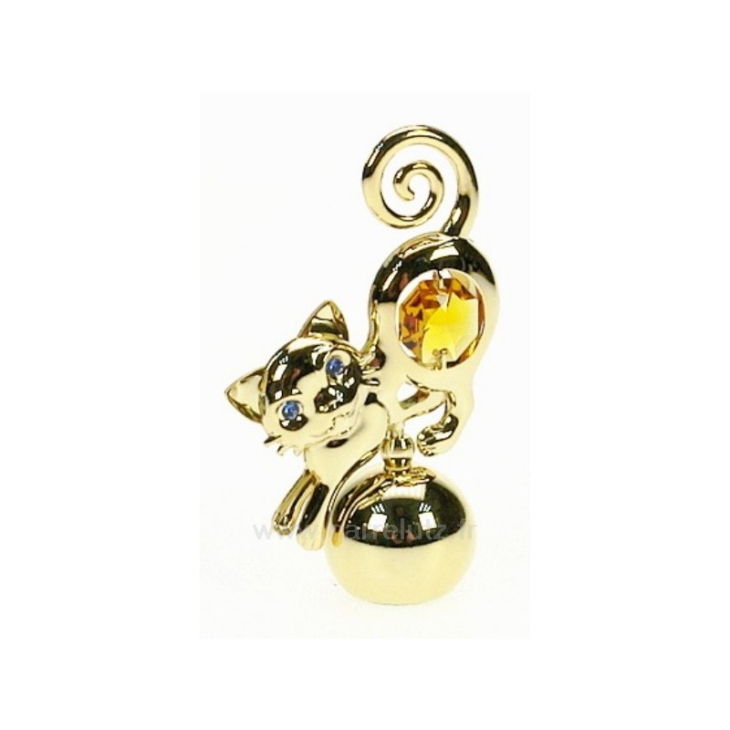 CL40002041 Chat joueur en métal or et cristaux de Swarovski 20,30 € CL40002041 Chat joueur en métal or et cristaux de Swarovski 20,30 €