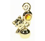 CL40002041  Chat joueur﻿ en métal or et cristaux de Swarovski﻿ 20,30 €