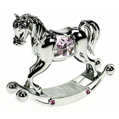 CL40002042 Cheval à bascule en métal argent et cristaux de Swarovski 40,60 €