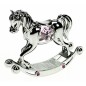 Cheval à bascule﻿ en métal argent et cristaux de Swarovski﻿