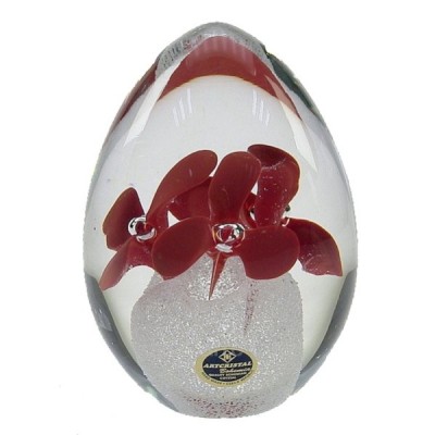 CL40004004  Oeuf cristal de bohéme Artcristal fleur rouge 39,20 €
