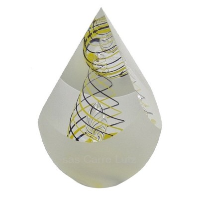 CL40004007  Oeuf coupé cristal de bohéme Artcristal spirale noir et jaune 62,50 €
