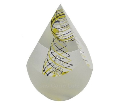 CL40004007  Oeuf coupé cristal de bohéme Artcristal spirale noir et jaune 62,50 €