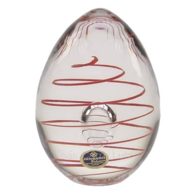 CL40004011 Oeuf cristal de bohéme Artcristal sprirale orange 38,20 €