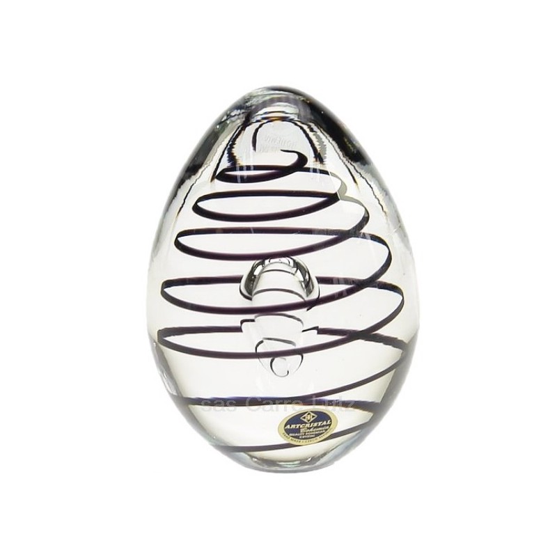 CL40004013  Oeuf cristal de bohéme Artcristal sprirale noire 38,20 €