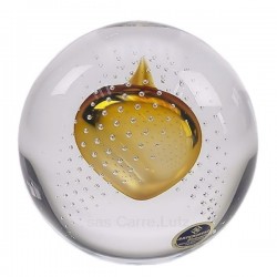 Boule cristal de bohéme Artcristal inclusion jaune, reference CL40004015