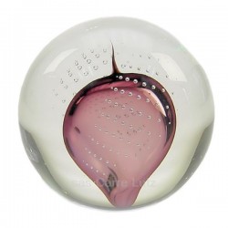 Boule cristal de bohéme Artcristal inclusion mauve, reference CL40004016