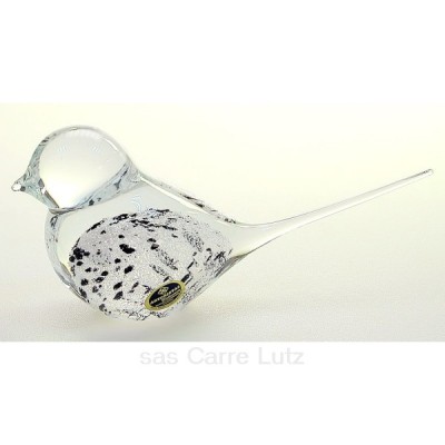 CL40004035  Petit oiseau cristal de bohéme Artcristal blanc moucheté noir 19,90 €
