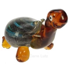 CL40005002  Tortue en verre couleur ambre reflet turquoise The Juliana Collection 30,20 €