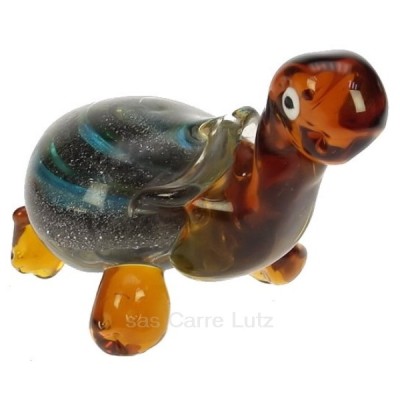 CL40005002  Tortue en verre couleur ambre reflet turquoise The Juliana Collection 30,20 €