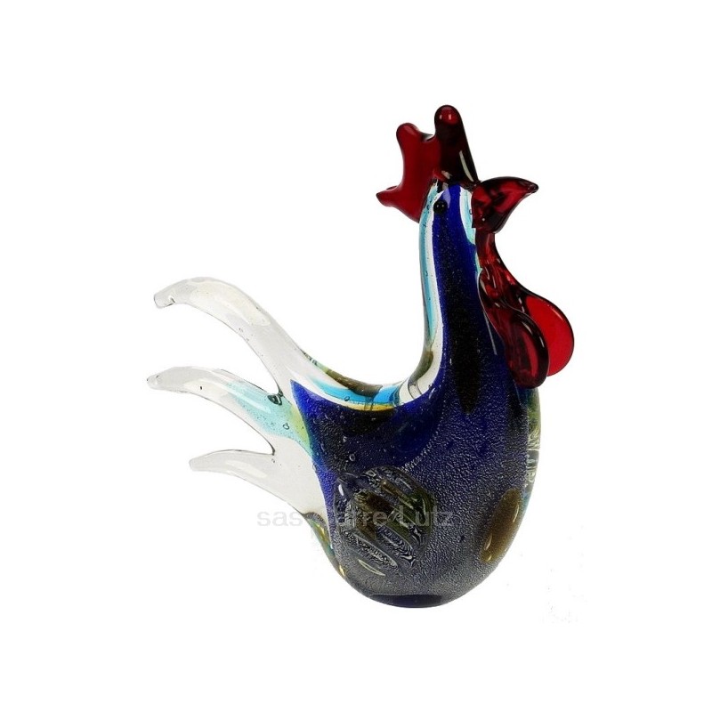 CL40005004  Coq en verre couleur bleu mouchetée de blanc crête et bec rouge The Juliana Collection 50,30 €