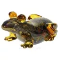 Grenouille en verre couleur ambre et bleu The Juliana Collection