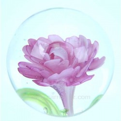 Sulfure décor décor fleur rose diamètre 7 cm, reference CL41000016