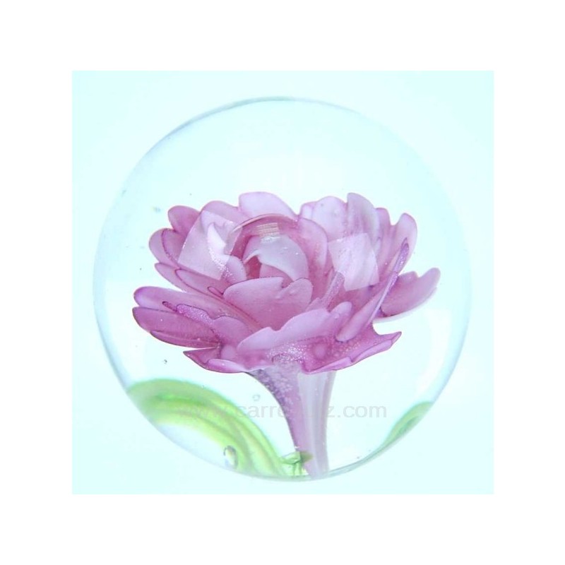 Sulfure décor décor fleur rose diamètre 7 cm