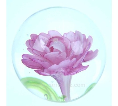 Sulfure décor décor fleur rose diamètre 7 cm