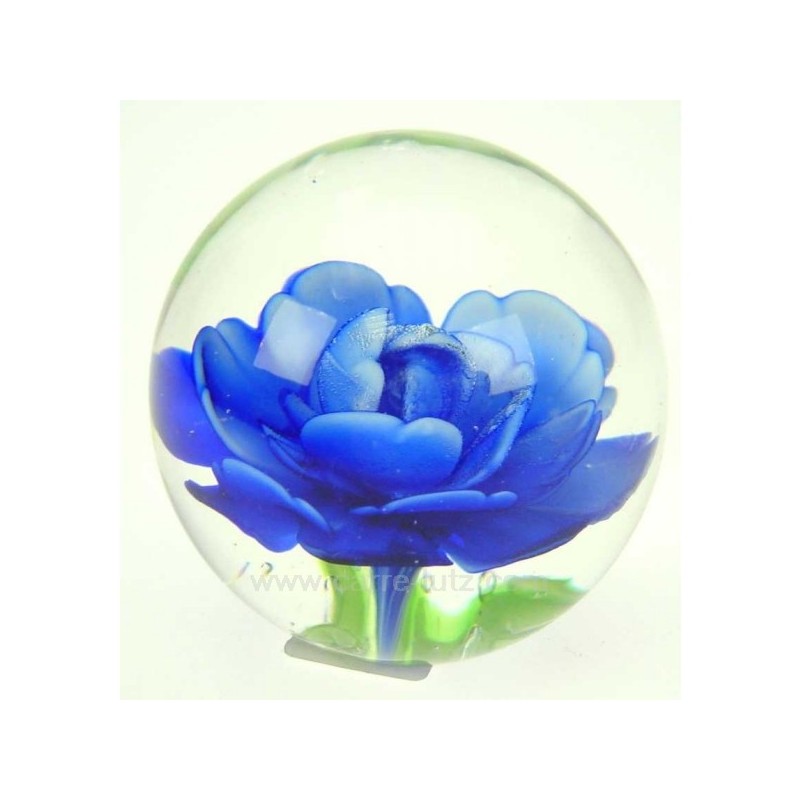 Sulfure décor décor fleur bleue diamètre 7 cm