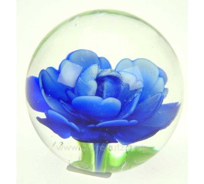 Sulfure décor décor fleur bleue diamètre 7 cm