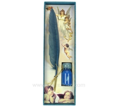 Coffret ange plume bleu