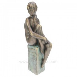 Sculpture en materiaux composite patiné bronze Nu Colonne de Lluis Jorda hauteur 40 cm, reference CL46101002