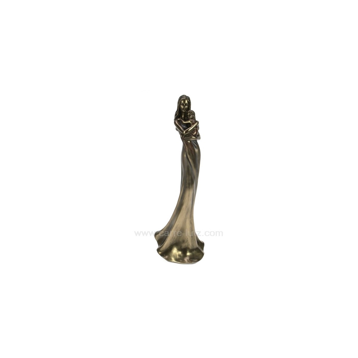 CL46101009  Sculpture en materiaux composite patiné bronze Eféa enfant porté hauteur 36 cm 91,50 €