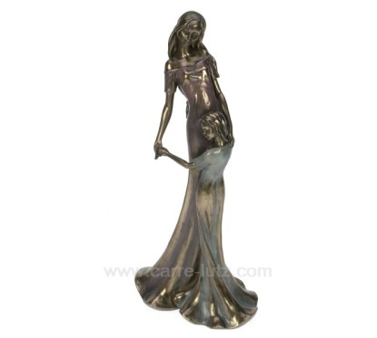 CL46101011  Sculpture en materiaux composite patiné bronze Eféa enfant calin hauteur 36 cm 93,10 €