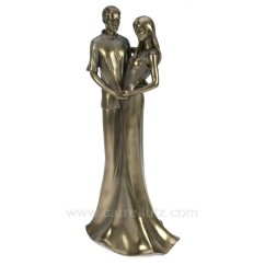 CL46101013  Sculpture en materiaux composite patiné bronze couple hauteur 35 cm 87,80 €