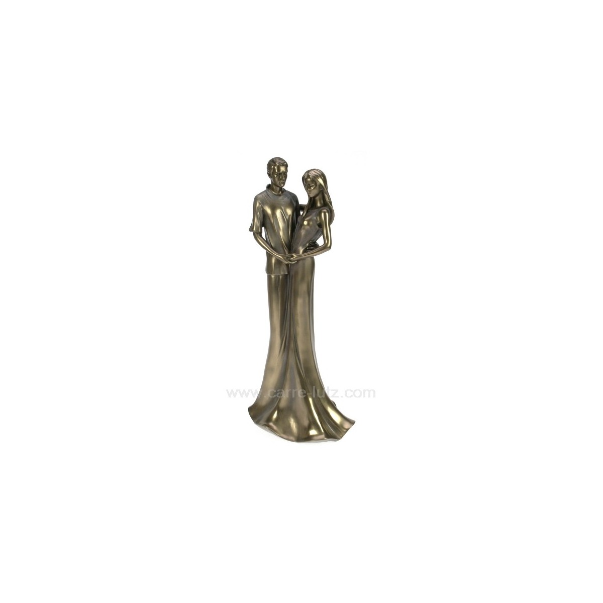 CL46101013  Sculpture en materiaux composite patiné bronze couple hauteur 35 cm 87,80 €