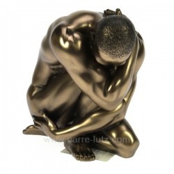 Sculpture en materiaux composite patiné bronze homme nu hauteur 9,5 cm, reference CL46101014